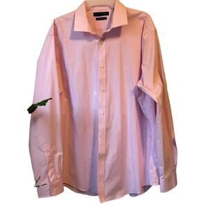 Tommy Hilfiger Button Up Dress shirt Men 17 34/35 Pink LongSleeve Career Office
